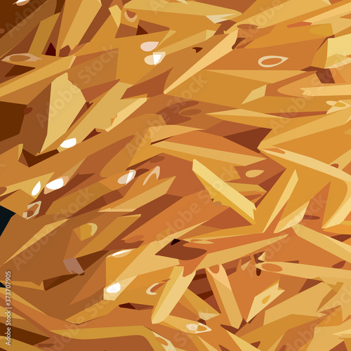Wood shavings texture background, vector
