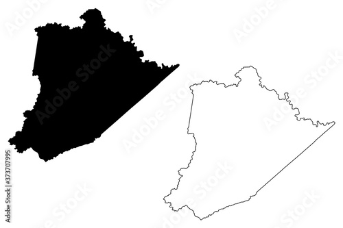 Pike County, Kentucky (U.S. county, United States of America, USA, U.S., US) map vector illustration, scribble sketch Pike map