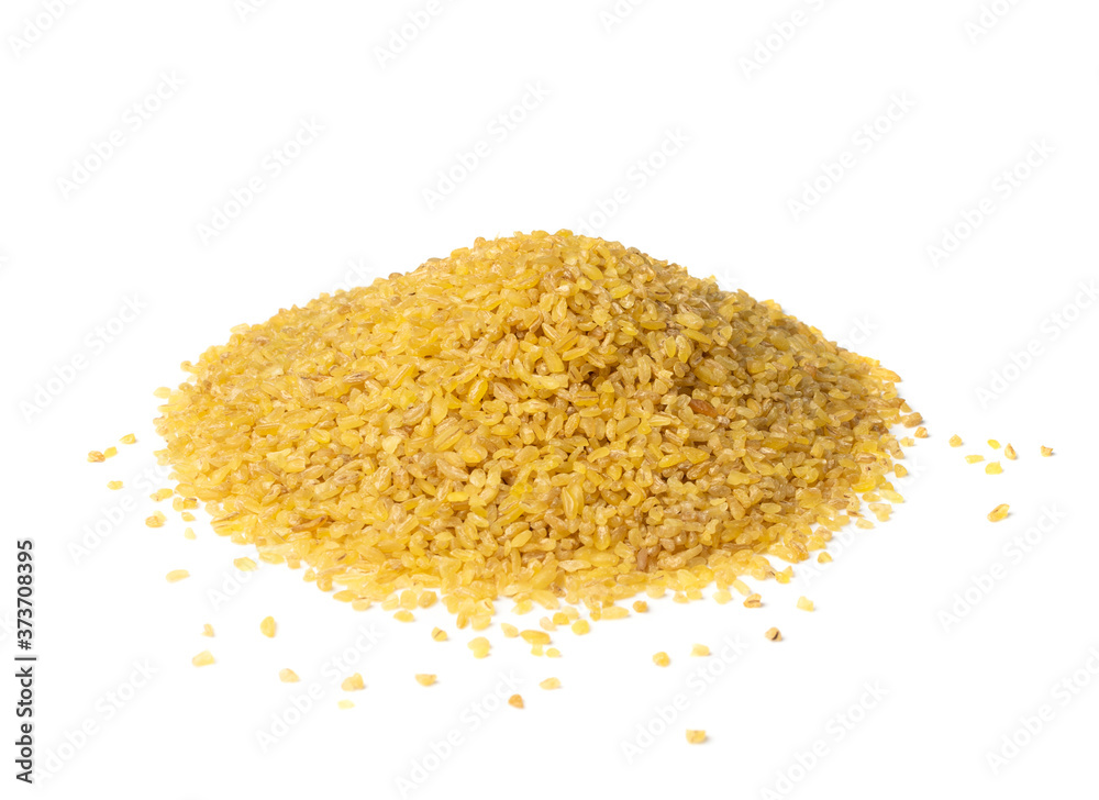Bulgur, Bulgour or Bulghur Heap Isolated on White Background Bulgur, Bulgour or Bulghur Heap Isolated on White Background