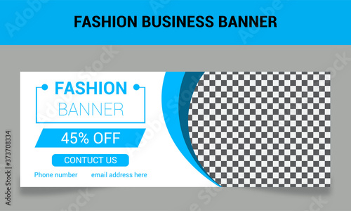 Fashion sale Facebook cover page design template for social media .