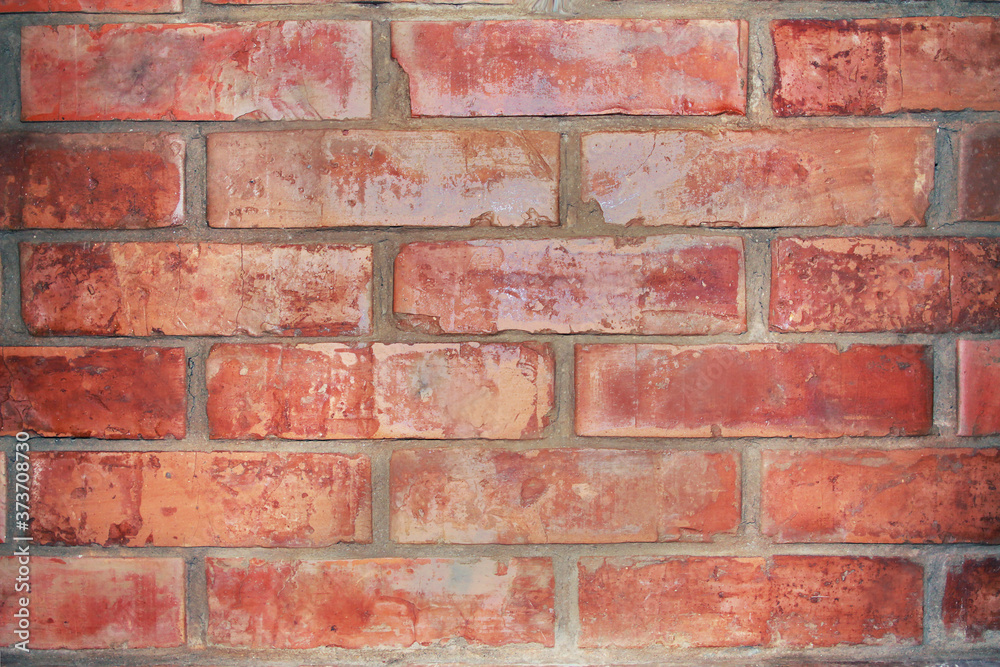 Red brick wall. background texture.