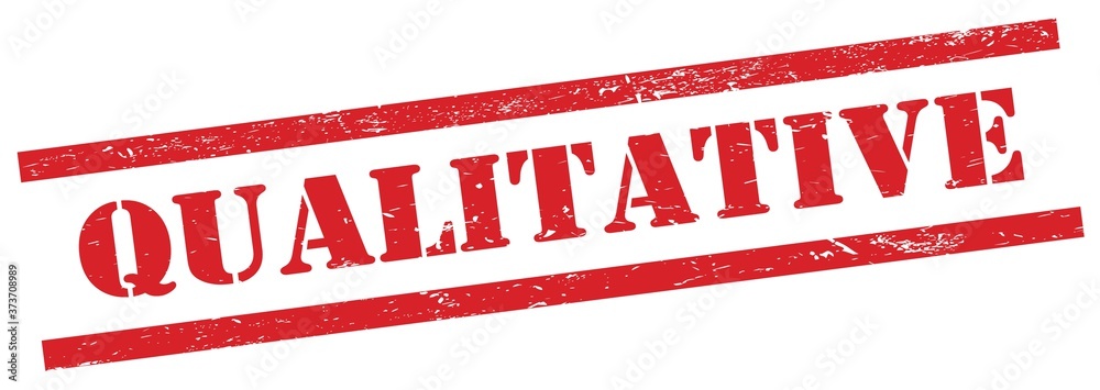 QUALITATIVE red grungy rectangle stamp.