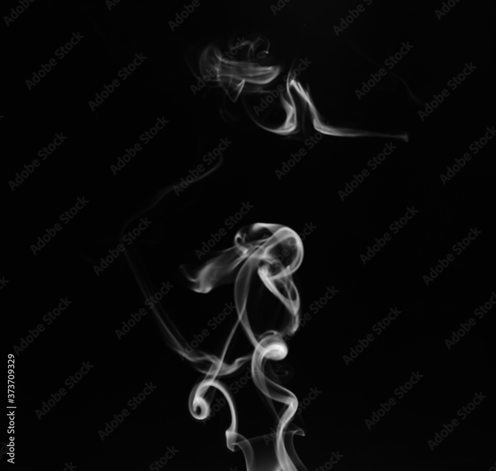 abstract fragment movement of white smoke on black background. abstract fragment movement of white smoke on black background.