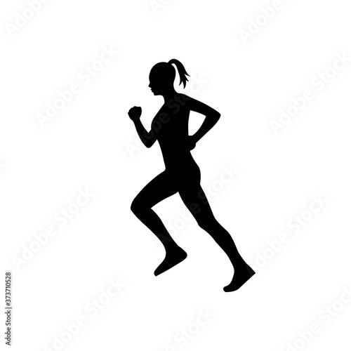silhouette of woman exercising jogging