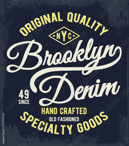 Vintage denim typography, for t-shirt prints and other uses.
