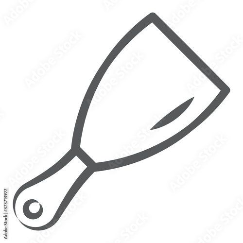 
A digging tool icon, line design of brick trowel  
