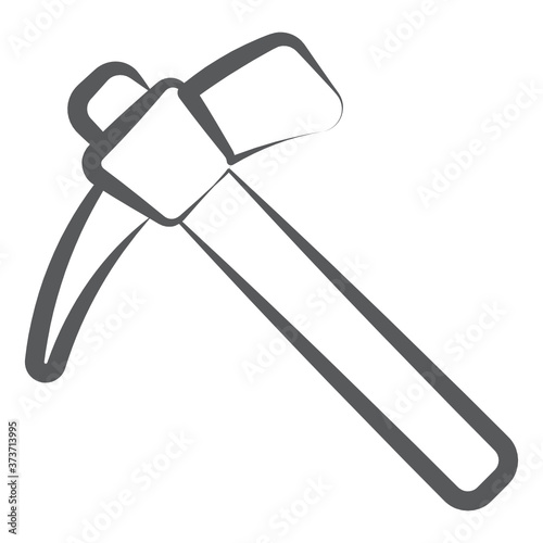 
A repairing tool icon in line design, claw hammer vector 

