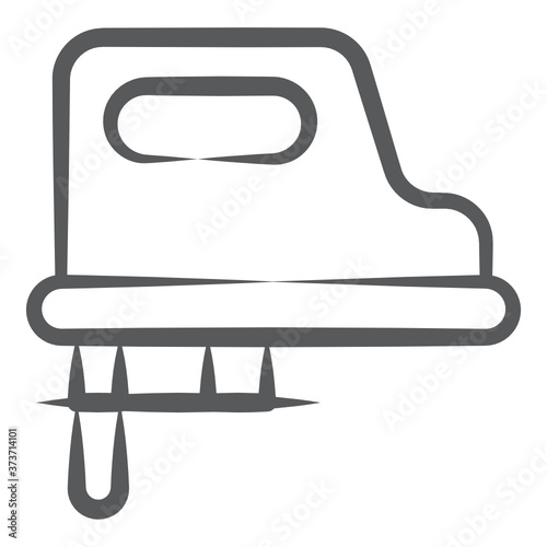 
Wood plane machine icon in line design, electric planer vector 
