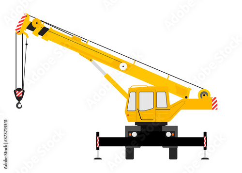 The crane silhouette on a white background.