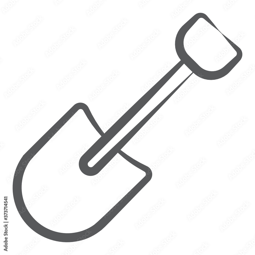 
A hard blade spading tool, line style of shovel icon
