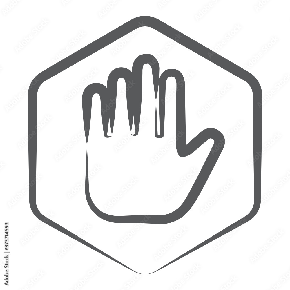Fototapeta premiumAn icon design of stop sign in brush stroke design 