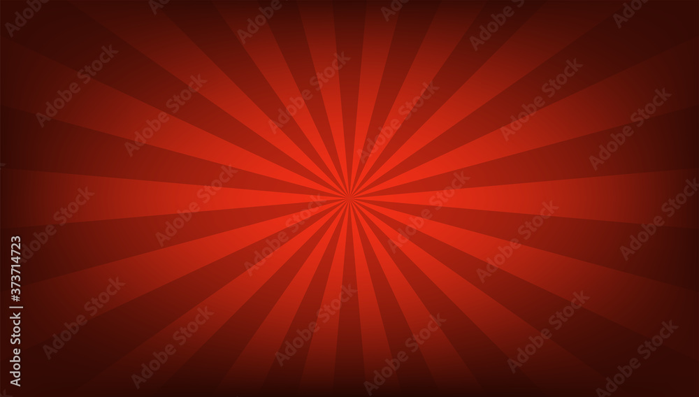 Retro background. The rays are red. The movement of the stripes from a ...
