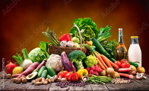 Fototapeta Naklejka Na Ścianę i Meble -  Selection of organic food for healthy nutrition
