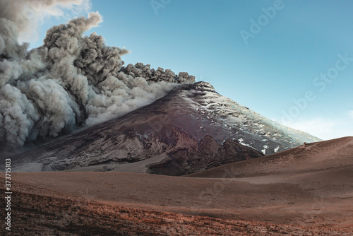 The Cotopaxi volcano, Ecuador, during the ash eruptions of 2015/2016 photo