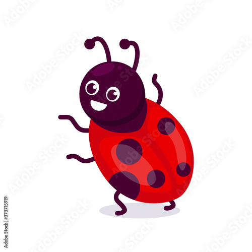 Cute ladybug insect mascot design illustration