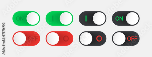 Icon On and Off toggle switch button. Vector illustration.