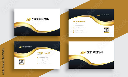 Gold and Black Modern Business Card Template Design