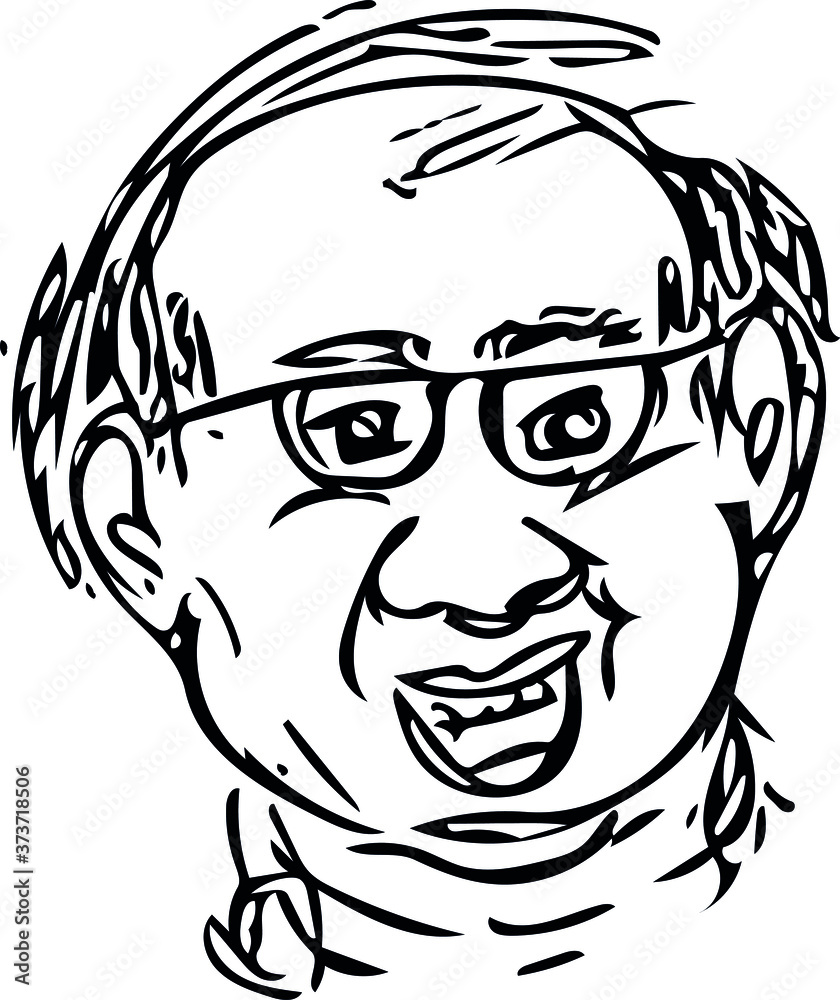 Sketch of a man's face with glasses Sketch of a man's face with glasses