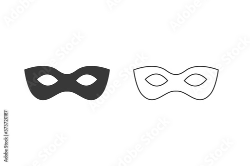 Black anonymous mask vector line icon isolated white background
