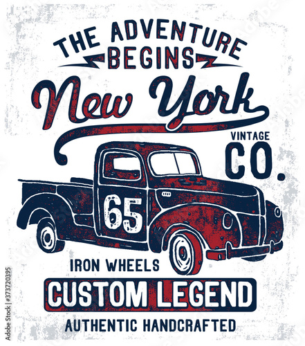 Vector vintage sport car  T-shirt Graphics  Vintage typography