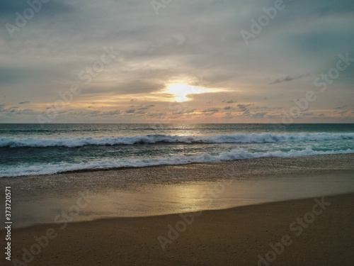 sunset over the beach