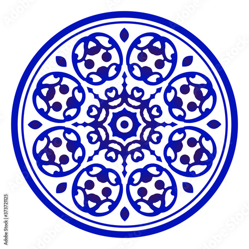 blue and white porcelain flower