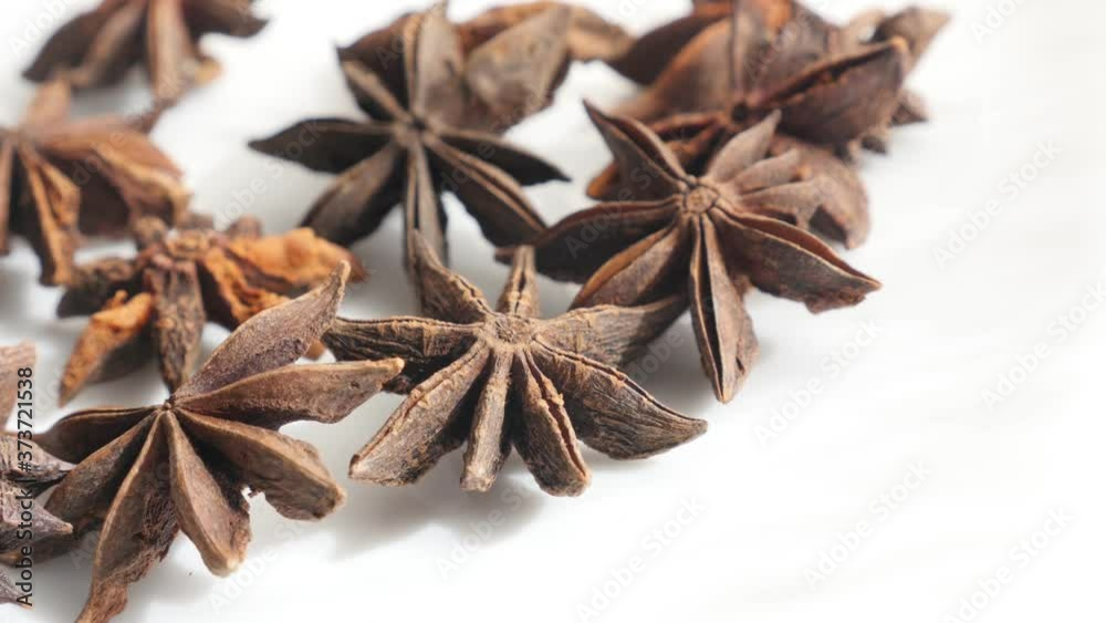 Star anise pile on the table 4K panning video Star anise pile on the table 4K panning video
