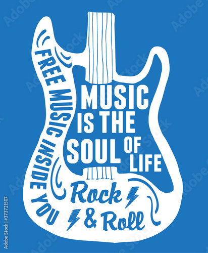 Rock & Roll theme vector graphic, for t-shirt prints and other uses.