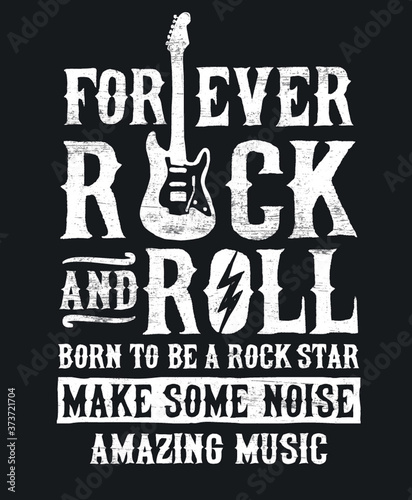 Rock & Roll theme vector graphic, for t-shirt prints and other uses.
