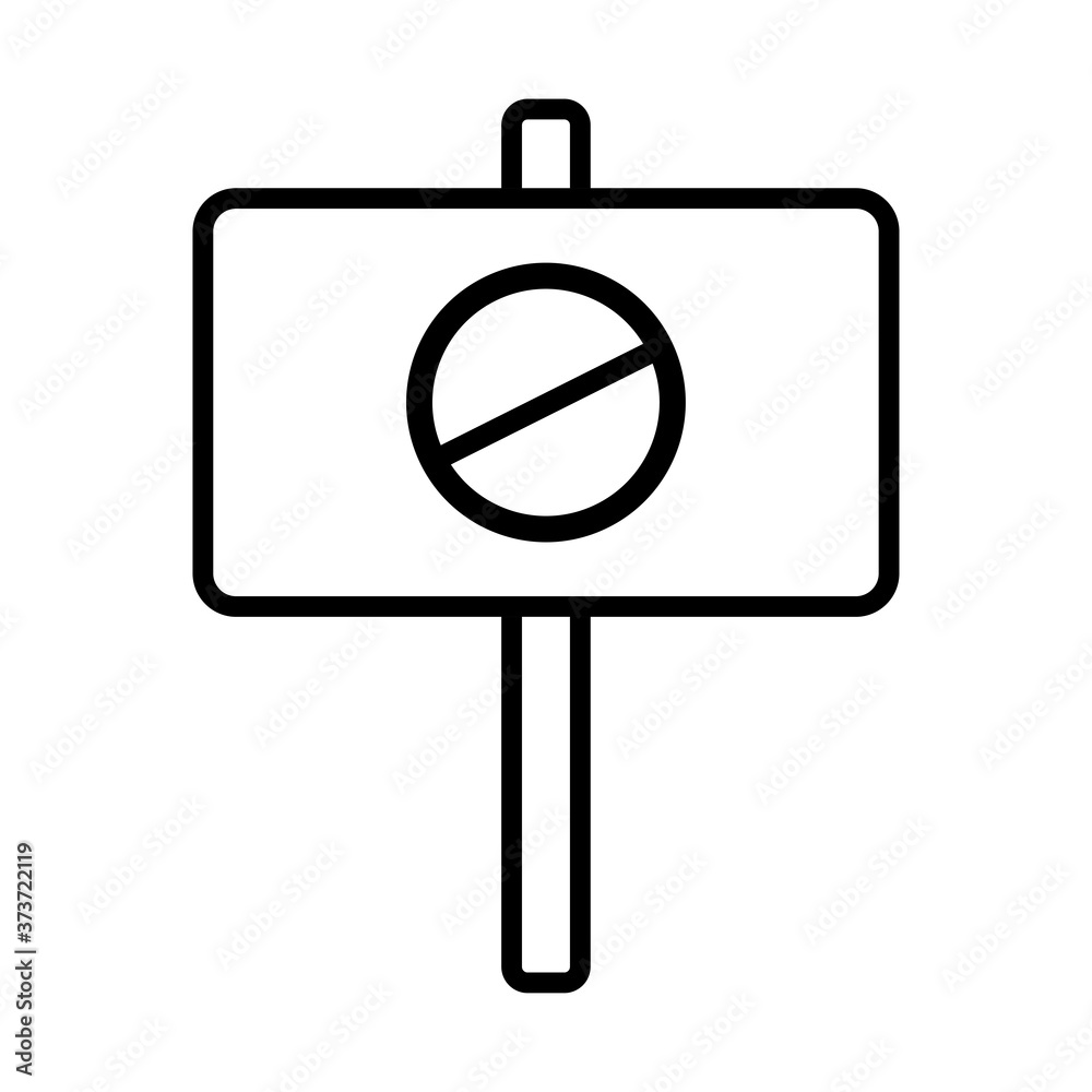banner with stop signal line style icon banner with stop signal line style icon