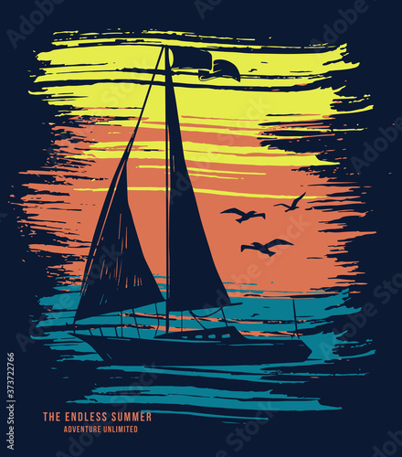 Summer theme vector graphics for t-shirt prints posters and other uses.