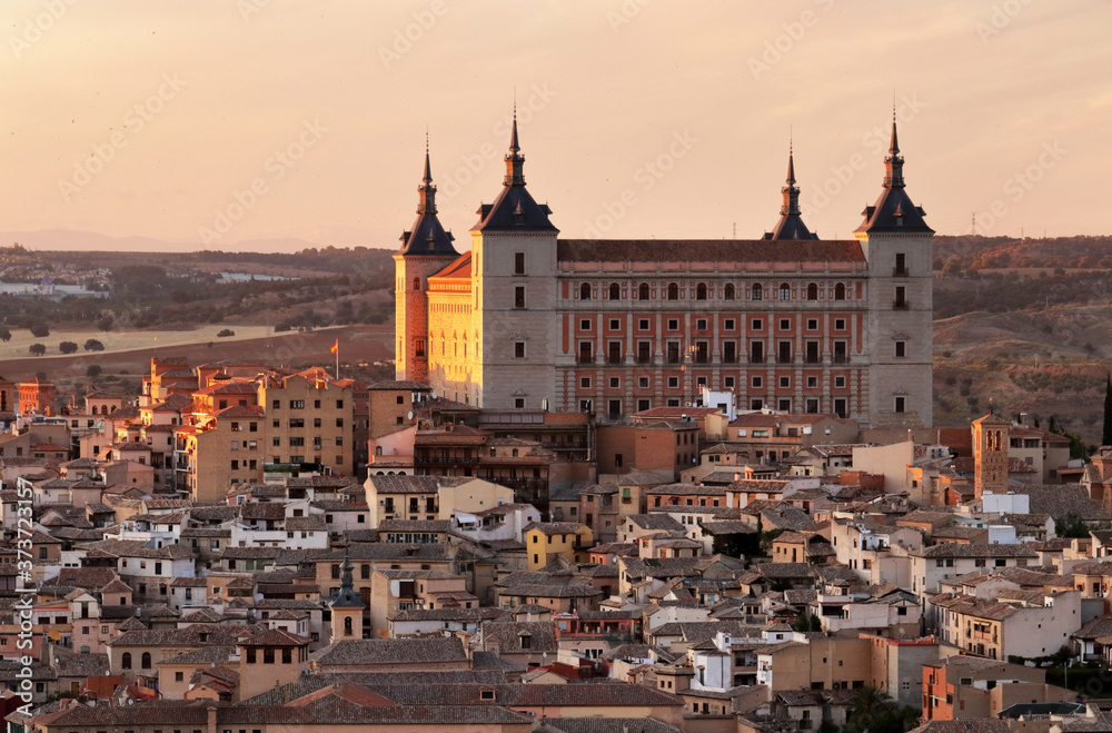 Alcazar of Toledo, Spain, at sunset