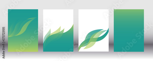 A4 abstract green template vector. Elegant set for business brochure report.