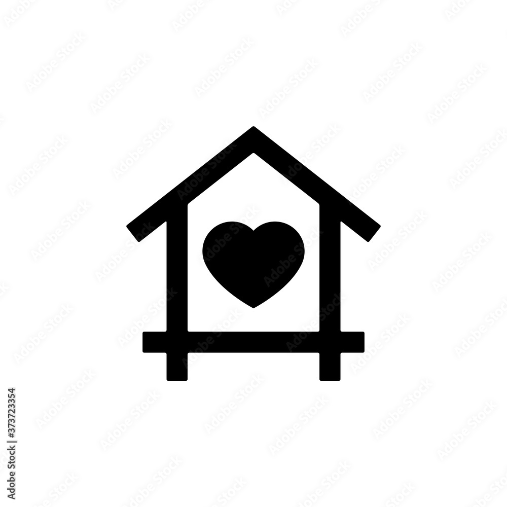 Heart home icon isolated vector on white Heart home icon isolated vector on white