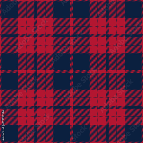Blue and red tartan plaid. Textile pattern design for pillows, shirts, dresses, tablecloth etc.
