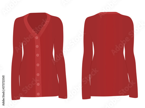 Women red jumper. vector illustration