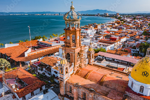 Photography View of the Church Parroquia de Nuestra Señora de Guadalupe in Puerto Vallarta,