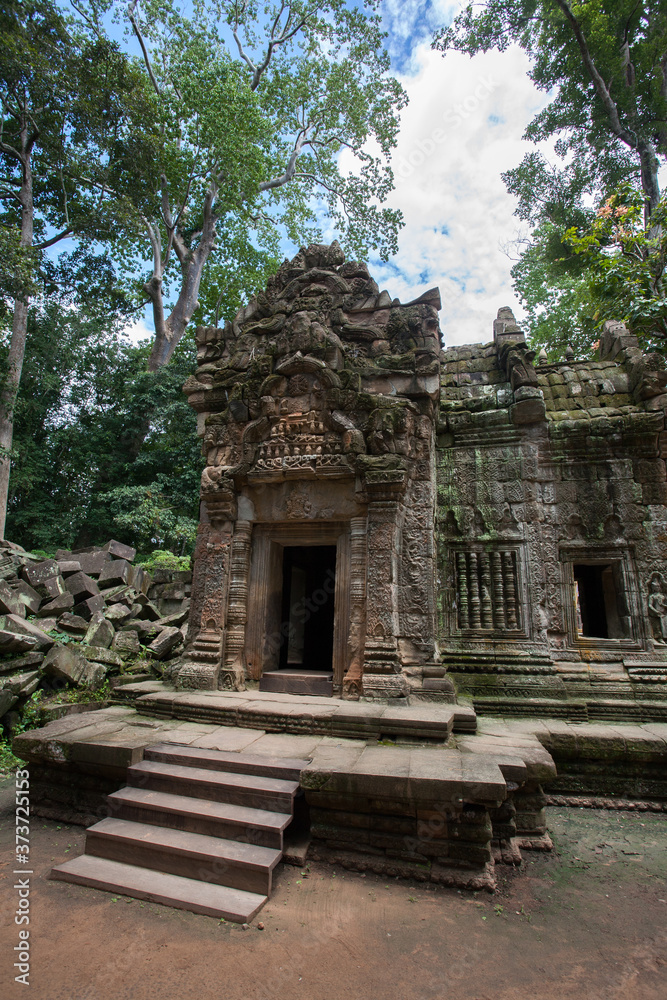 Ta Prohm Temple at Angkor Wat, A temple complex in Cambodia and the largest religious monument in the world Ta Prohm Temple at Angkor Wat, A temple complex in Cambodia and the largest religious monument in the world