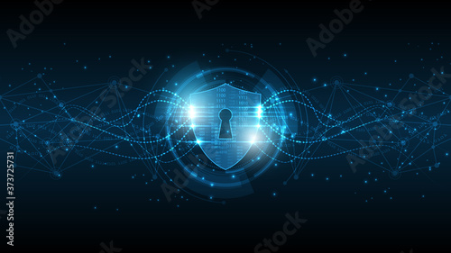 Protected guard shield security concept Security cyber digital Abstract technology background