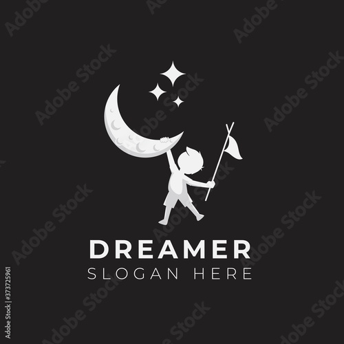 Child dream logo design illustration template