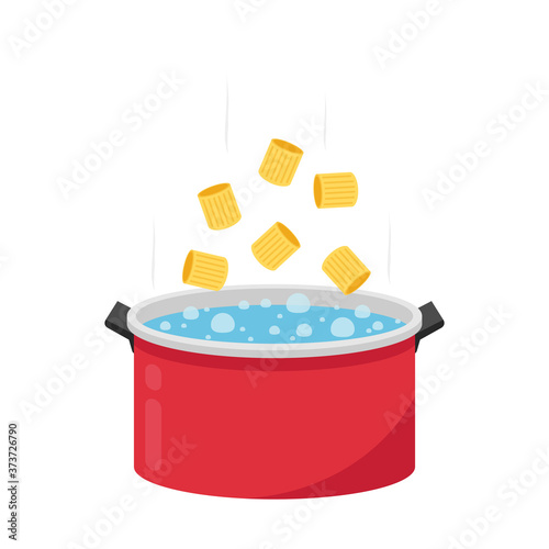 Pasta noodles vector. Pasta noodles on white background. Boiled pasta noodles.