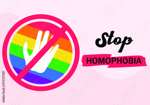 Stop Homophobia vector flat design concept