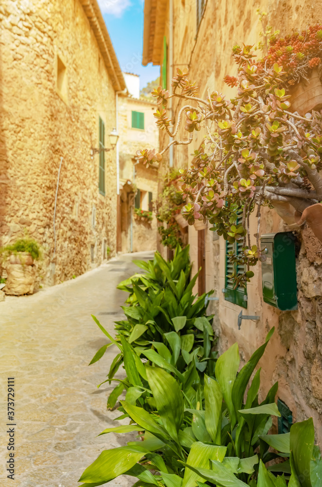 outdoors Valldemossa, famous old mediterranean village of Majorca island Valldemossa, Mallorca, Spain