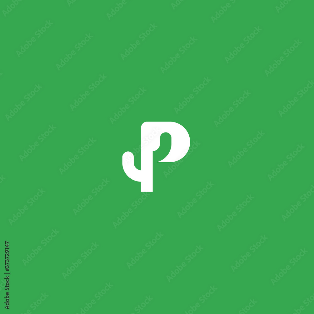 abstract p logo. cactus icon abstract p logo. cactus icon