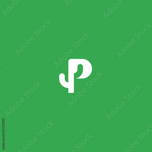 abstract p logo. cactus icon