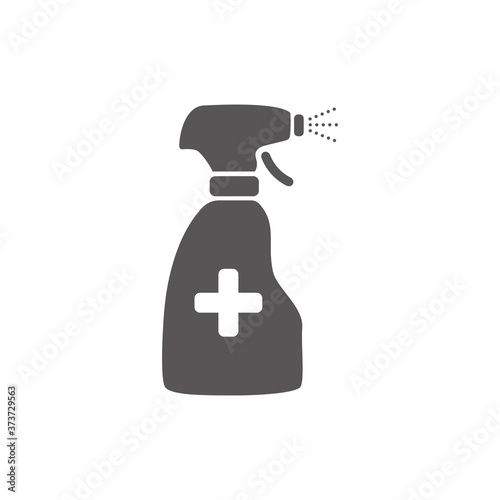 Anti-Bacterial Alcohol Agent, Sanitizer, Bottle Spray Flat Style Vector Icon