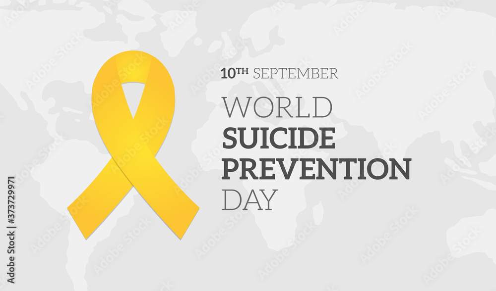 World Suicide Prevention Day Background Illustration Banner - obrazy, fototapety, plakaty 
