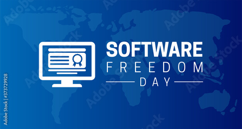 Software Freedom Day Blue Background Illustration