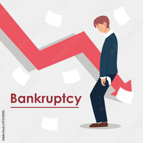 bankruptcy, man in financial crisis, economic problem