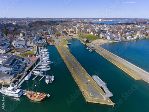 Aerial view of Custom House in Salem Maritime National Historic Site in city of Salem, Massachusetts MA, USA.  photo